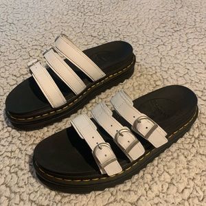Dr. Martens Blaire Leather Slide Sandals White Women’s Size 9